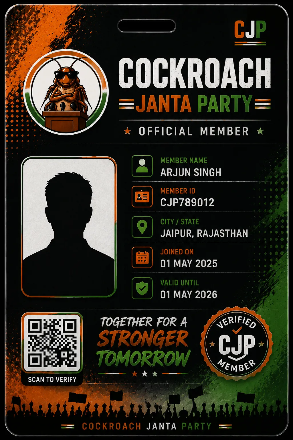 CJP Member ID Card — Design 1